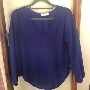 Blue long sleeve blouse